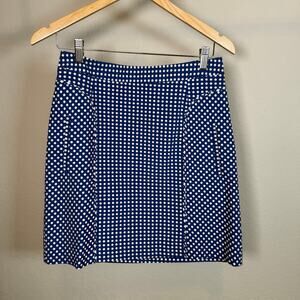 Women's Laundry by Shelli Segal Blue White Polka Dot Mini Skirt Size 4 NEW